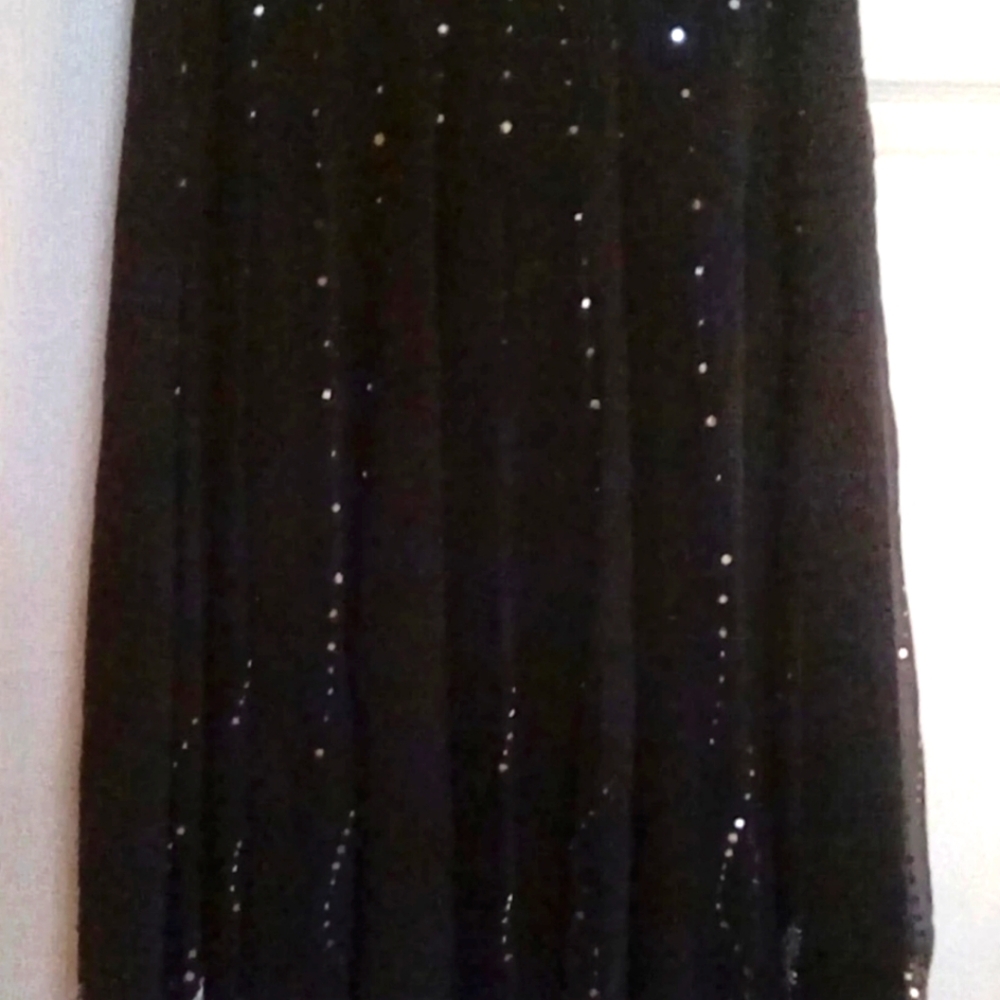 Black Full Skirt With Sequins ,size 6